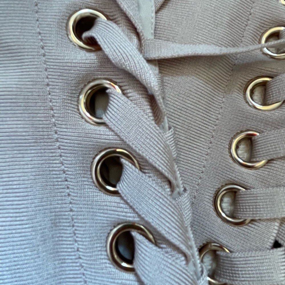 Lace-Up Beige jumpsuit - Picture 5 of 7
